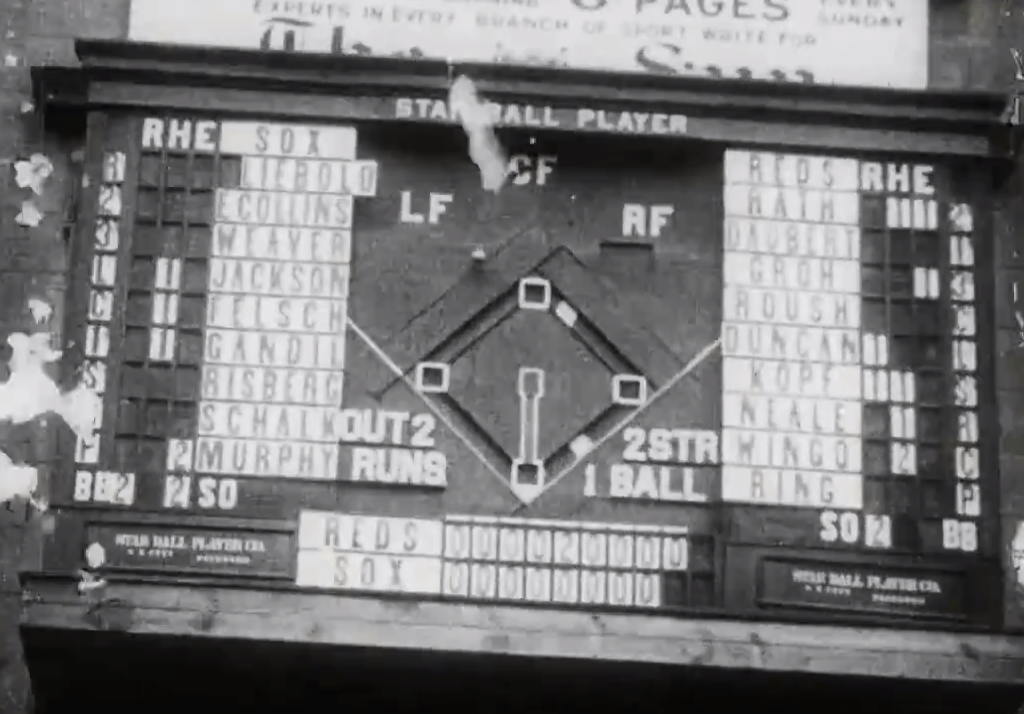 1919 mechanical play -by-play scoreboard