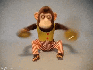 a toy cymbal banging monkey. It looks totally unhinged wiht a wild unholy eyes and grin, just banging those cymbals. Until, it stops. I'd tell you to run, but it's already too late for that.